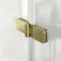 Brixton L Shaped 1500 Shower Bath with Front Panel & 6mm Easy Clean Brushed Brass Folding Bath Screen - Left Handed