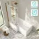 Brixton L Shaped 1500 Shower Bath with Front Panel & 6mm Easy Clean Brushed Copper Folding Bath Screen - Left Handed