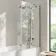 Brixton L Shaped 1500 Shower Bath with Front Panel & 6mm Easy Clean Brushed Gunmetal Folding Bath Screen - Right Handed