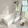 Brixton L Shaped 1500 Shower Bath & 6mm Matt Black Easy Clean Screen - Right Handed