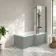 Brixton L Shaped 1500 Shower Bath & 6mm Matt Black Easy Clean Screen - Right Handed