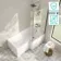 Brixton L Shaped 1500 Shower Bath & 6mm Brushed Gunmetal Easy Clean Screen - Right Handed