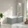 Brixton L Shaped 1500 Shower Bath & 6mm Brushed Gunmetal Easy Clean Screen - Right Handed