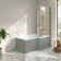 Brixton L Shaped 1500 Shower Bath & 6mm Brushed Copper Easy Clean Screen - Right Handed