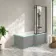 Brixton L Shaped 1500 Shower Bath & 6mm Easy Clean Matt Black Framed Bath Screen - Right Handed