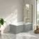Brixton L Shaped 1500 Shower Bath & 6mm Easy Clean Brushed Brass Framed Bath Screen - Right Handed