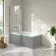 Brixton L Shaped 1600 Shower Bath & 6mm Chrome Easy Clean Screen - Left Handed