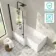 Brixton L Shaped 1600 Shower Bath & 6mm Matt Black Easy Clean Screen - Left Handed