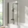 Brixton L Shaped 1600 Shower Bath & 6mm Matt Black Easy Clean Screen - Left Handed