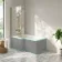 Brixton L Shaped 1600 Shower Bath & 6mm Brushed Brass Easy Clean Screen - Left Handed