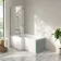 Brixton L Shaped 1500 Shower Bath with Front Panel & 6mm Chrome Easy Clean Screen - Left Handed