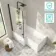 Brixton L Shaped 1500 Shower Bath with Front Panel & 6mm Matt Black Easy Clean Screen - Left Handed