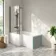 Brixton L Shaped 1500 Shower Bath with Front Panel & 6mm Matt Black Easy Clean Screen - Left Handed