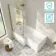 Brixton L Shaped 1500 Shower Bath with Front Panel & 6mm Brushed Brass Easy Clean Screen - Left Handed
