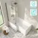 Brixton L Shaped 1500 Shower Bath with Front Panel & 6mm Brushed Gunmetal Easy Clean Screen - Left Handed