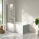 Brixton L Shaped 1500 Shower Bath with Front Panel & 6mm Brushed Gunmetal Easy Clean Screen - Left Handed