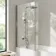 Brixton L Shaped 1500 Shower Bath with Front Panel & 6mm Brushed Gunmetal Easy Clean Screen - Left Handed