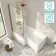 Brixton L Shaped 1500 Shower Bath with Front Panel & 6mm Brushed Copper Easy Clean Screen - Left Handed