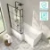 Brixton L Shaped 1500 Shower Bath with Front Panel & 6mm Easy Clean Matt Black Grid Bath Screen - Left Handed