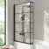 Brixton L Shaped 1500 Shower Bath with Front Panel & 6mm Easy Clean Matt Black Grid Bath Screen - Left Handed