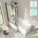 Brixton L Shaped 1500 Shower Bath with Front Panel & 6mm Easy Clean Matt Black Framed Bath Screen - Left Handed