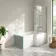 Brixton L Shaped 1500 Shower Bath with Front Panel & 6mm Chrome Easy Clean Screen - Right Handed