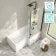 Brixton L Shaped 1500 Shower Bath with Front Panel & 6mm Matt Black Easy Clean Screen - Right Handed