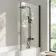 Brixton L Shaped 1500 Shower Bath with Front Panel & 6mm Matt Black Easy Clean Screen - Right Handed