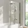 Brixton L Shaped 1500 Shower Bath with Front Panel & 6mm Brushed Gunmetal Easy Clean Screen - Right Handed