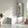 Brixton L Shaped 1500 Shower Bath with Front Panel & 6mm Easy Clean Matt Black Framed Bath Screen - Right Handed