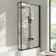 Brixton L Shaped 1500 Shower Bath with Front Panel & 6mm Easy Clean Matt Black Framed Bath Screen - Right Handed