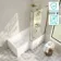 Brixton L Shaped 1500 Shower Bath with Front Panel & 6mm Easy Clean Brushed Brass Framed Bath Screen - Right Handed