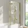 Brixton L Shaped 1500 Shower Bath with Front Panel & 6mm Easy Clean Brushed Brass Framed Bath Screen - Right Handed