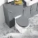Hudson Traditional Back To Wall Toilet With Dove Grey Wooden Seat