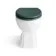 Hudson Traditional Back To Wall Toilet With Midnight Green Wooden Seat - Brushed Brass Hinges