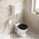 Enid Traditional Toilet With Low-Level Cistern and Gloss Black Wooden Seat