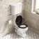 Enid Traditional Toilet With Low-Level Cistern and Gloss Black Wooden Seat