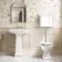 Enid Traditional Low-Level Toilet With Gloss White Wooden Seat & Pedestal Basin - Single Tap Hole