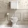 Enid Traditional Low-Level Toilet With Gloss White Wooden Seat & Pedestal Basin - Double Tap Hole