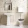 Enid Traditional Low-Level Toilet With Gloss Black Wooden Seat & Pedestal Basin - Single Tap Hole