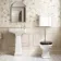 Enid Traditional Low-Level Toilet With Gloss Black Wooden Seat & Pedestal Basin - Double Tap Hole