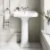 Hudson Traditional High-Level Toilet With Midnight Green Seat & Pedestal Basin - Single Tap Hole
