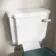 Hudson Traditional Toilet With Midnight Green Seat & Pedestal Basin Set - Double Tap Hole
