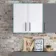 White Wall Hung Cabinet 600x600mm - Black Accents