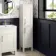 Bermuda Chalk White Floor Standing Tall Cabinet 1500x350mm - Brass Knurled Handles