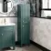 Bermuda Midnight Green Floor Standing Tall Cabinet 1500x350mm - Brushed Brass Accents