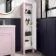 Bermuda Cashmere Pink Floor Standing Tall Cabinet 1500x350mm - Brushed Brass Accents