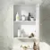 Chalk White Mirror Cabinet 700x500mm - Brushed Brass Accents