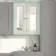 Chalk White Wall Hung Mirror Cabinet 700x600mm - Brushed Brass Accents