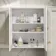 Chalk White Wall Hung Mirror Cabinet 700x600mm - Brushed Brass Accents
